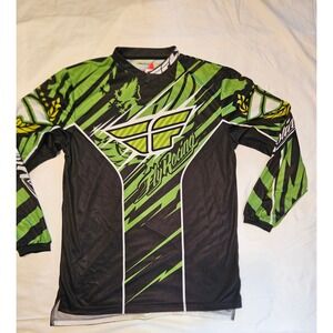 Fly‎ Racing Motocross Jersey Long Sleeve Men's Green Black Graphic Medium